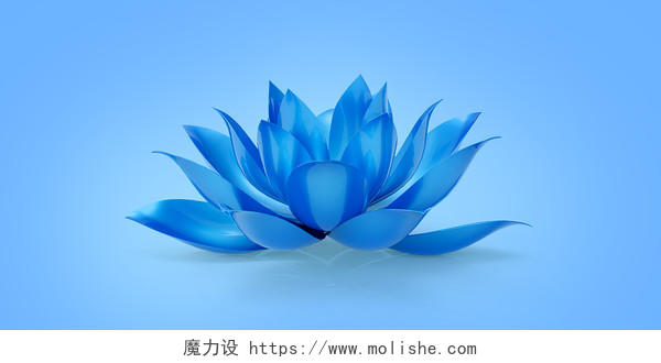 淘宝天猫蓝色花朵c4d立体背景3D花(C4D)
